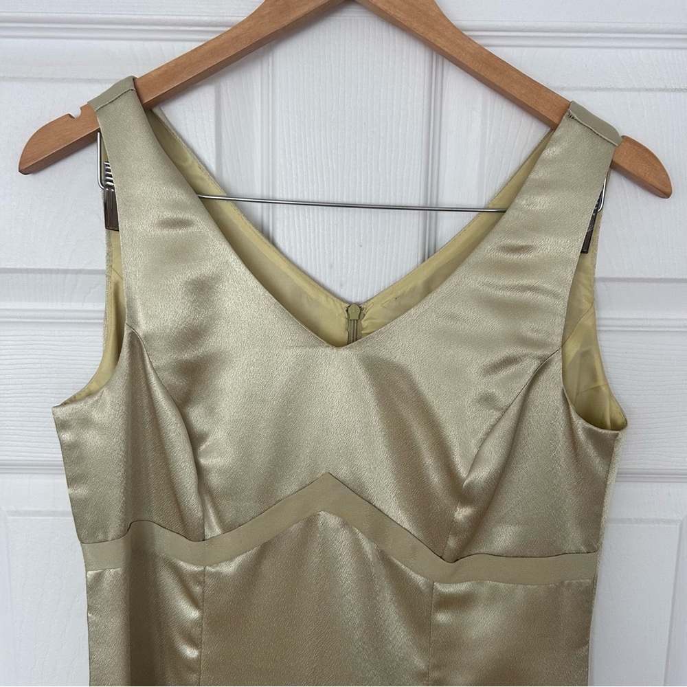 Vintage Y2K Green Champagne Satin Maxi Dress - Picture 3 of 9